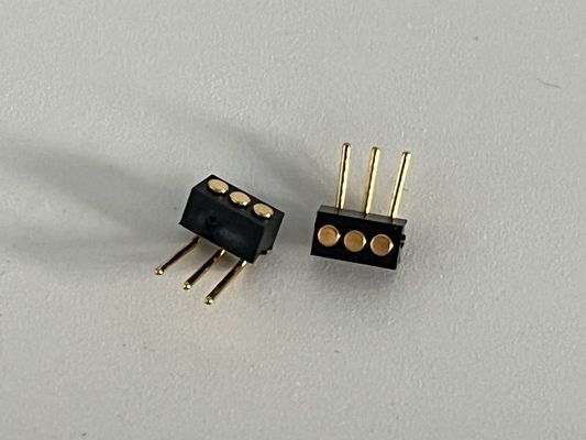 1.27mm 3pin Conector de pin Pogo de ángulo derecho tipo de bronce de resorte