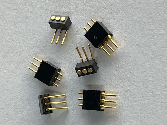 1.27mm 3pin Conector de pin Pogo de ángulo derecho tipo de bronce de resorte