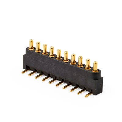 2.54mm pitch 10pin ángulo derecho macho latón de resorte cargado conector de pin Pogo magnético