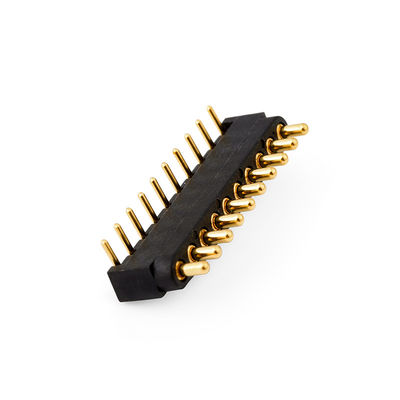 2.54mm pitch 10pin ángulo derecho macho latón de resorte cargado conector de pin Pogo magnético