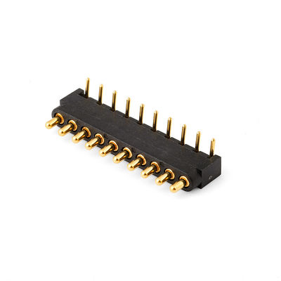 2.54mm pitch 10pin ángulo derecho macho latón de resorte cargado conector de pin Pogo magnético