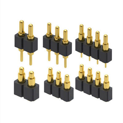 2.54mm pitch 10pin ángulo derecho macho latón de resorte cargado conector de pin Pogo magnético