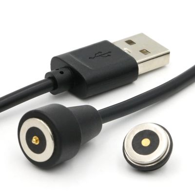 2 pines de conector magnético Pogo Pin Cable a USB Tipo A M Cables blancos