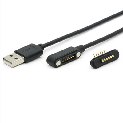 IP67 PCB resistente al agua Conector de pin Pogo femenino Cable magnético con revestimiento de oro y resistencia a los contactos máxima de 50 mohm