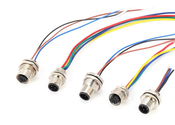 Conector circular de la serie M12 enchufe masculino de 5 pines para el tornillo trasero