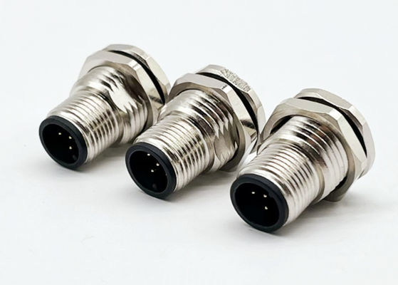 Conector circular de la serie M12 enchufe masculino de 5 pines para el tornillo trasero