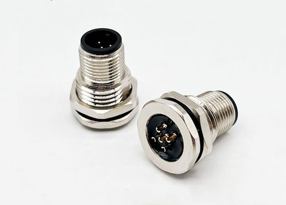 Conector circular de la serie M12 enchufe masculino de 5 pines para el tornillo trasero