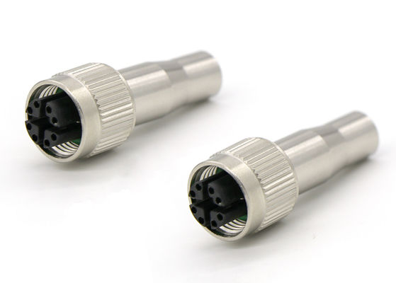Conector de código circular M12 X femenino de 8 pines con enchufe de escudo largo para el tipo 6a