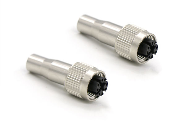 Conector de código circular M12 X femenino de 8 pines con enchufe de escudo largo para el tipo 6a