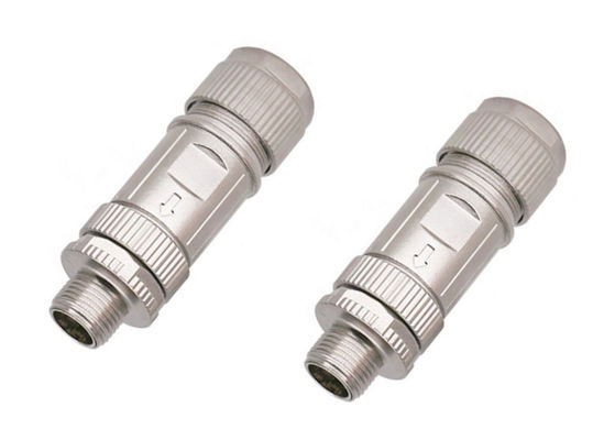 Conector de alambre circular de aleación de zinc con concha M12 8 pin Conjunto de conector Ethernet masculino