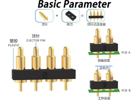 2.54mm Pitch Pogo Pin Connectors H7.75mm para la interconexión de PCB