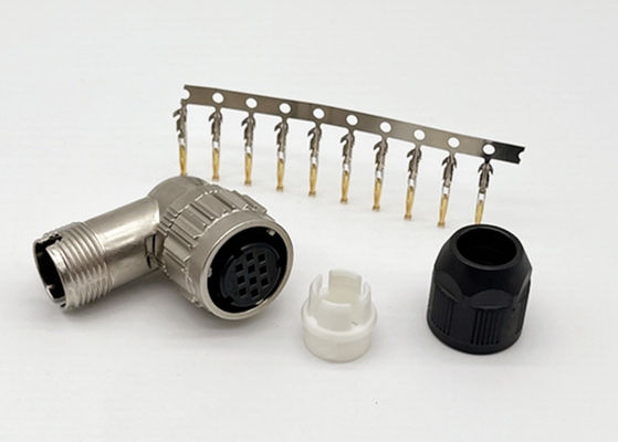 Conector circular CM10 de bloqueo por un toque 2 pin 10 pin de ángulo derecho
