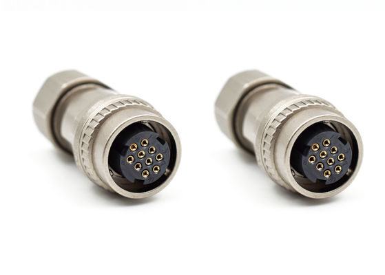 Conector de alambre circular femenino de bloqueo por un toque IP67 2P 10P conector de alambre de soldadura recta