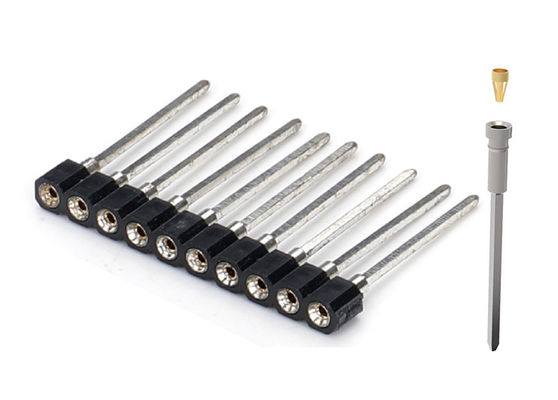 2.0mm Conector de cabeza de alfiler femenino redondo mecanizado PCB de doble fila H2.8mm 7.4mm