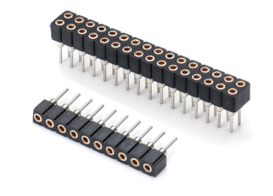 2.0mm Conector de cabeza de alfiler femenino redondo mecanizado PCB de doble fila H2.8mm 7.4mm