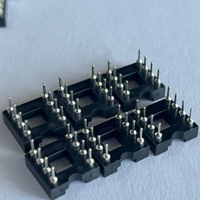 2.54mm 8 Pin IC conector de toma de corriente femenino cabeza de pin recto PBT material de aislamiento negro