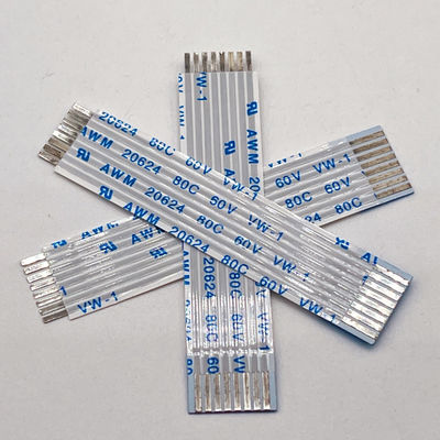 UL20624 1.25mm 8Pin FFC Cable de cinta 80C 60V 100mm Cable de cinta flexible y plano