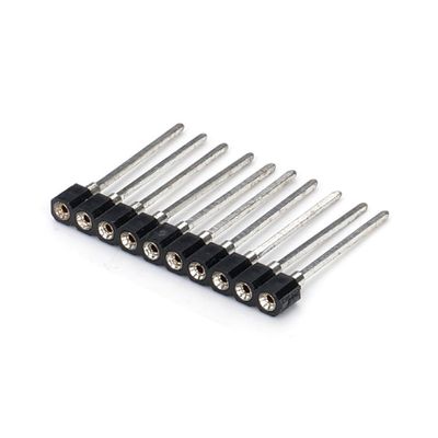2.54mm doble fila H7.0mm SMT PCB de latón mecanizado conector de cabeza redondo femenino PA6T Negro