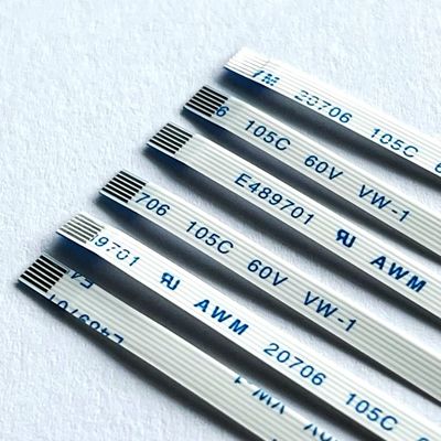 6 pin FFC Cable Flat Custom Awm 20706 105c 60v Vw-1 0.5mm Pitch 8 10 64P FFC Cable FPC El cable FPC también se utiliza para el cableado de fibra óptica.