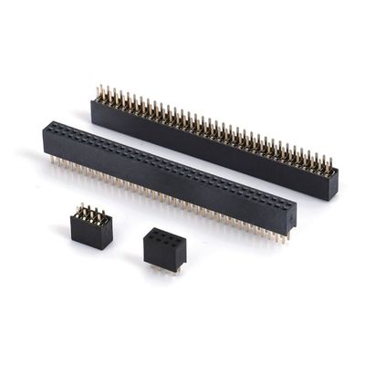 1.0 Encabezado femenino con conector doble fila recta PA6T negro 2pin-100pin Board To Board