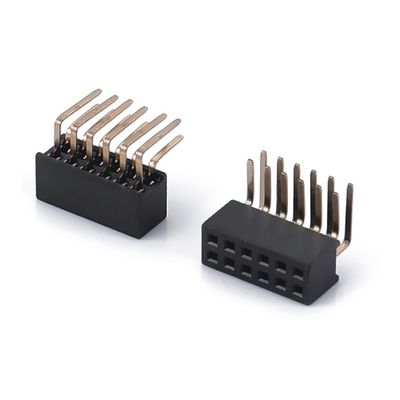 1.0 Encabezado femenino con conector doble fila recta PA6T negro 2pin-100pin Board To Board