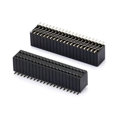 1.0 Encabezado femenino con conector doble fila recta PA6T negro 2pin-100pin Board To Board