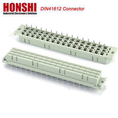 PCB de ángulo derecho 128 pin DIN 41612 Euro conector femenino con bloqueo de tablero Pbt gris