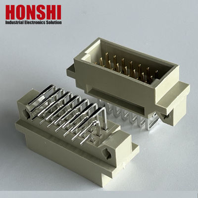 PCB de ángulo derecho 128 pin DIN 41612 Euro conector femenino con bloqueo de tablero Pbt gris
