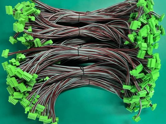 Ensamblaje de arnés de cables para máquina industrial de longitud OEM con bloque de terminales de 5,08 mm, cable verde y cableado. Ensamblaje de 0,5 M 1 M, 100% pruebas e inspección