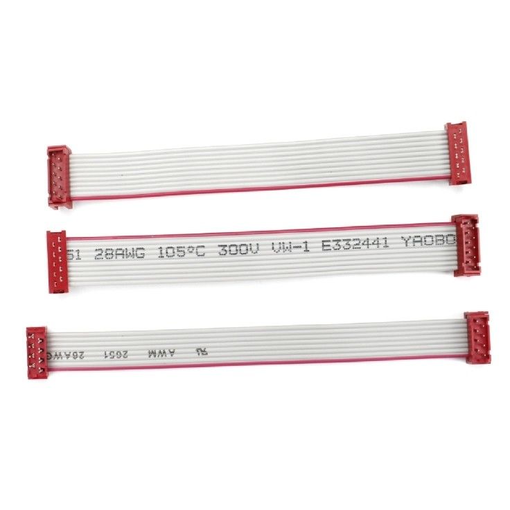 8 pin 10 pin masculino Flat cable ensamblaje IDC cinta de cable rojo Micro conector de coincidencia