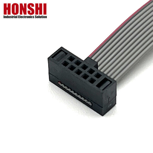 Conector de cable plano de 10 pines gris con cinta de paso de 1,27 mm Cable IDC 10 u" Revestimiento de oro