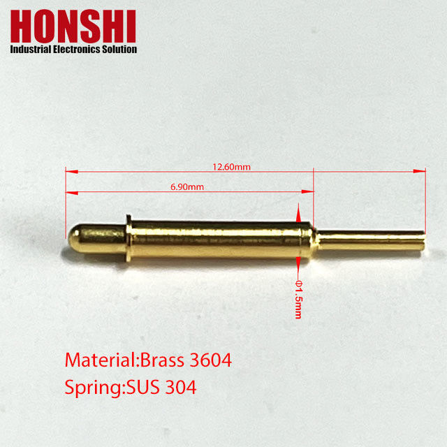 Conector de pin Pogo de fuerza de resorte con altura de trabajo de 4,9 mm Tipo de pin Pogo