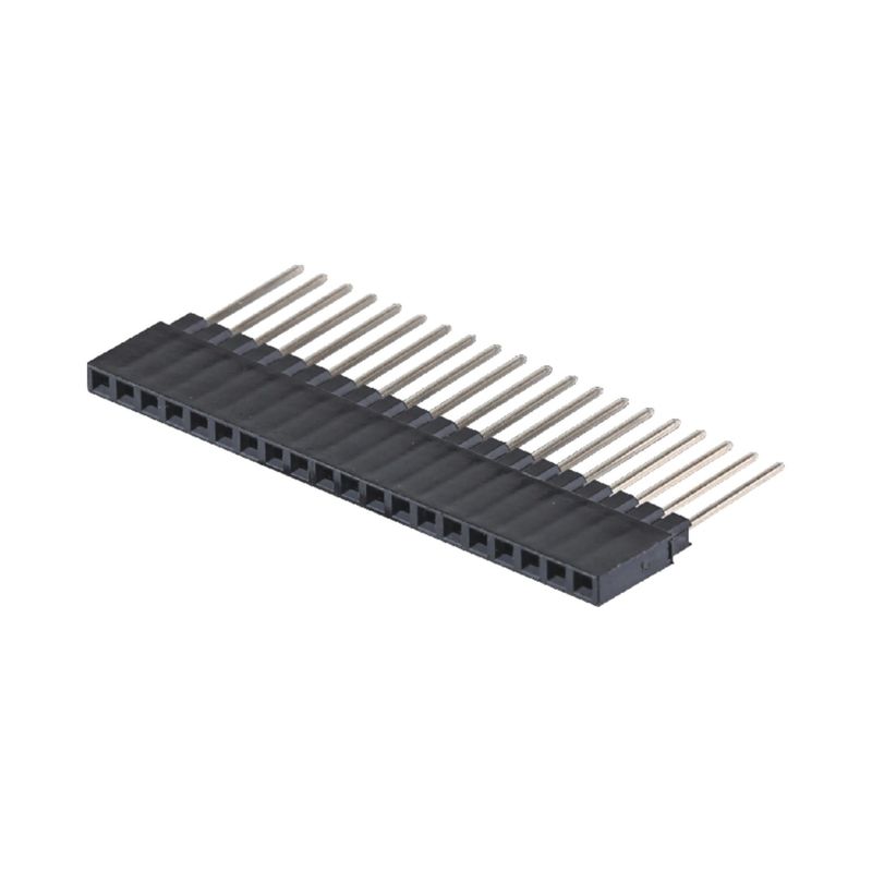 Una fila de 180 grados 40P conector de cabeza femenino 2.54mm Pitch 8.5mm altura de plástico