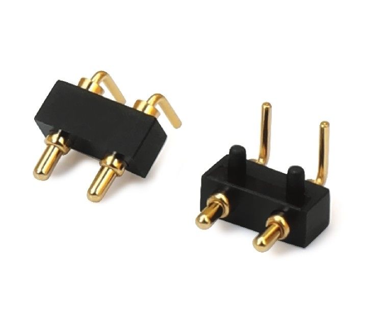 3.0mm 2pin Pogopin masculino con conector a prueba de agua de una sola fila con ángulo derecho