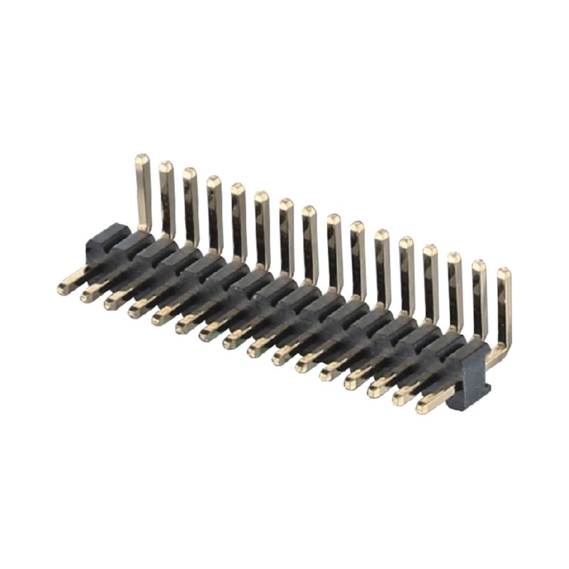 1.27mm Pitch en ángulo recto Conector de tabla a tabla 2 - 50 pines Conector de cabeza de pines de latón