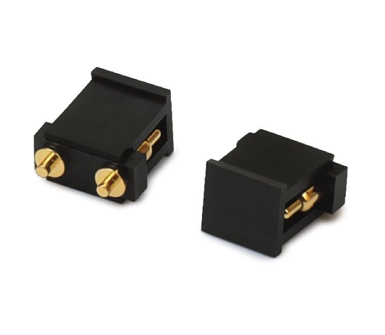 DC12V Pogo Pin Connector 2.54mm 2pin macho con tapa Pogopin fila única en ángulo derecho