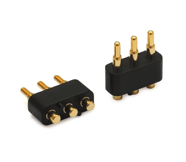 3.0 mm de anchura 3pin Revestido de oro SMT Tipo de automóvil de latón Pogo Pin conector para PCB