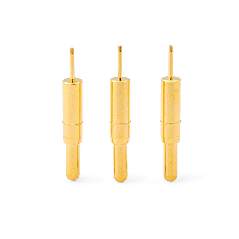 Conector de pines de latón de alta precisión C6801 Pogo, con carga de resorte, tipo "dip" con chapa de oro
