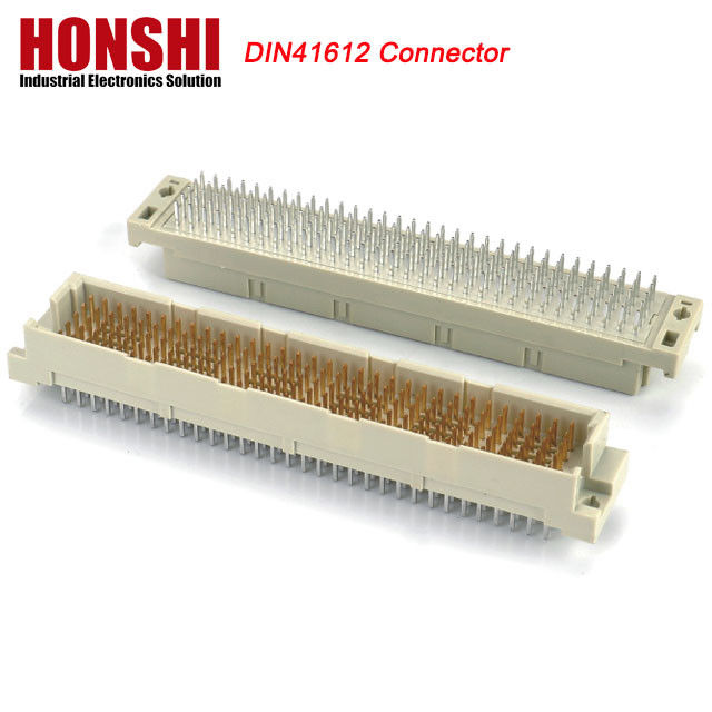 DIN 41612 Cuatro filas en línea 128 pines DIN41612 conector PCB de latón Aplicación actual