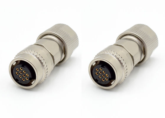 Conector de alambre circular femenino de bloqueo por un toque IP67 2P 10P conector de alambre de soldadura recta
