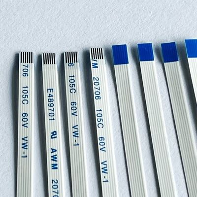 6 pin FFC cable plano Awm 20706 105c 60v Vw-1 0,5 mm Pitch Cable FFC FPC por encargo